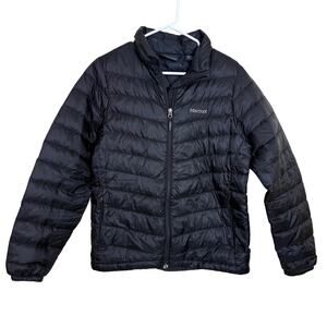 Marmot 800 Fill Goose Down Jacket Black Packable Lightweight Puffer Women's LRG